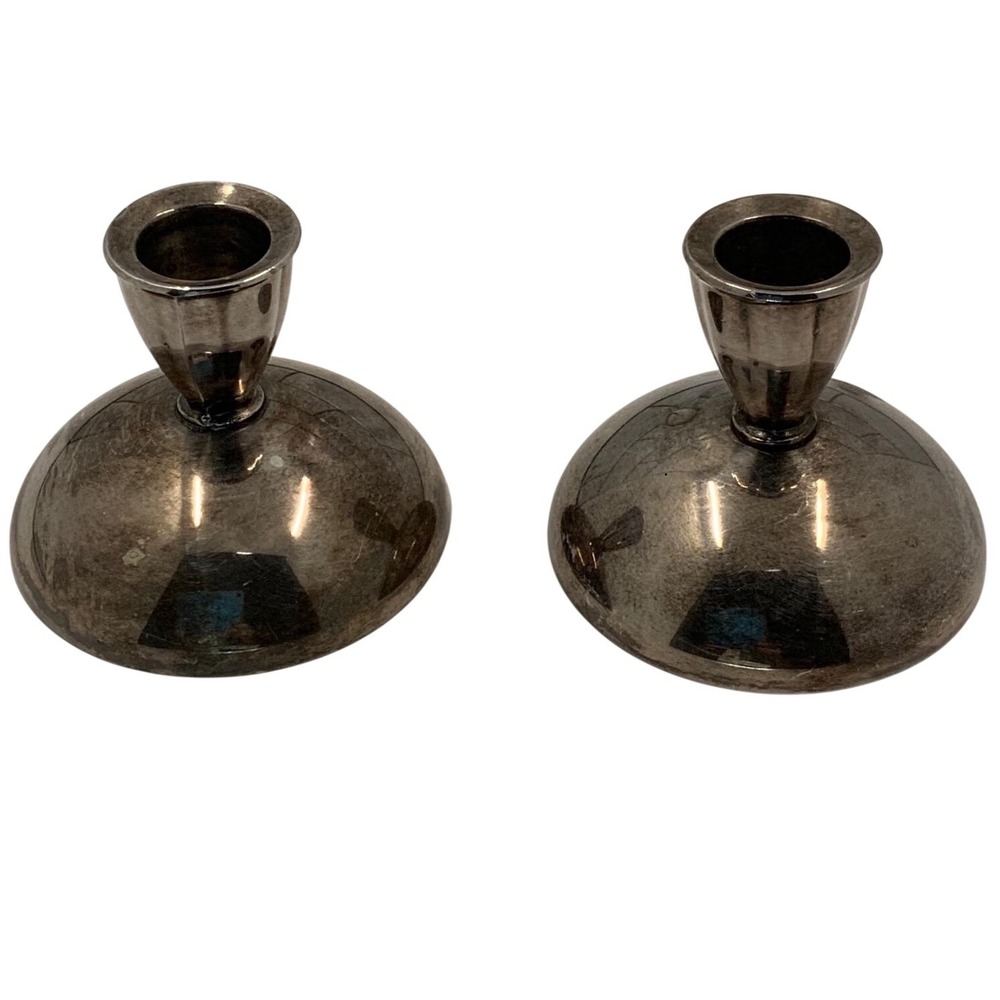 Vintage Oneida Silversmiths Weighted Candlestick Holders Silverplate Silver Set